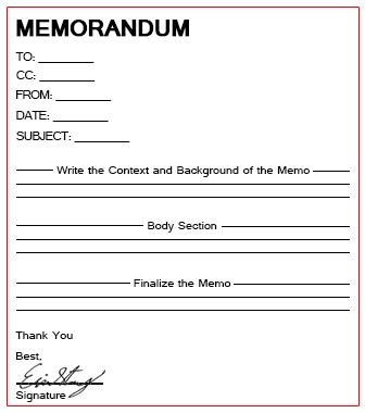 how to write a memo